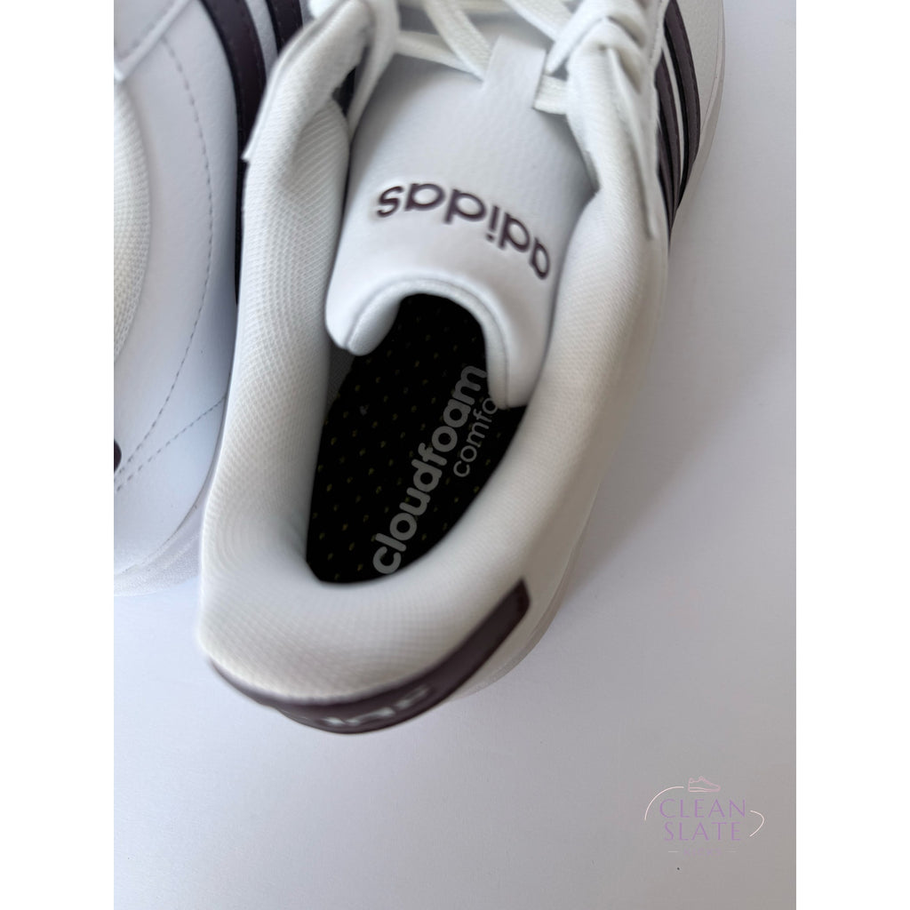 Adidas Grand Court 2.0 ID2978 White Burgundy Women's 7 / UK 5.5 / EUR 38.5 NWT