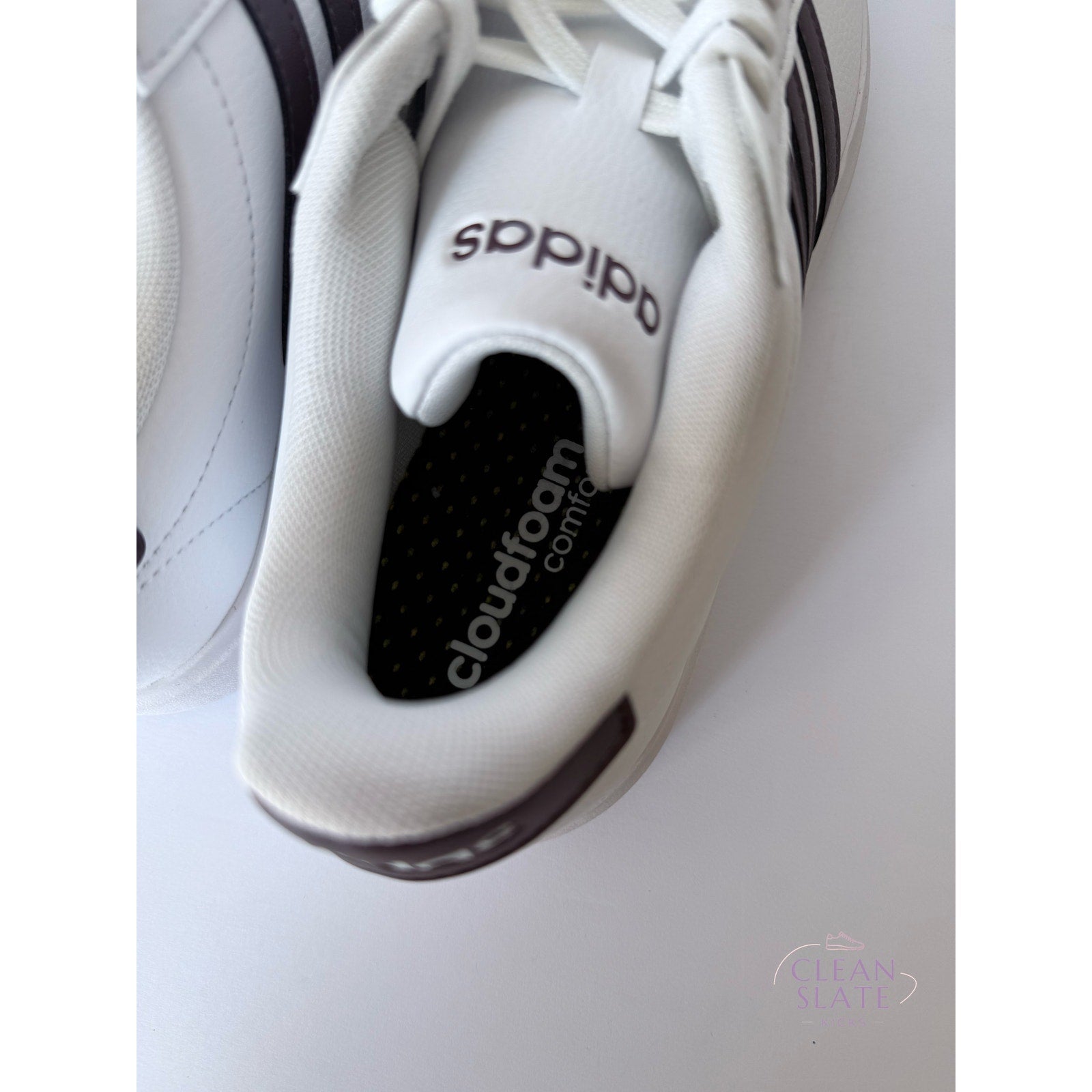 Adidas Grand Court 2.0 ID2978 White Burgundy Women's 7 / UK 5.5 / EUR 38.5 NWT