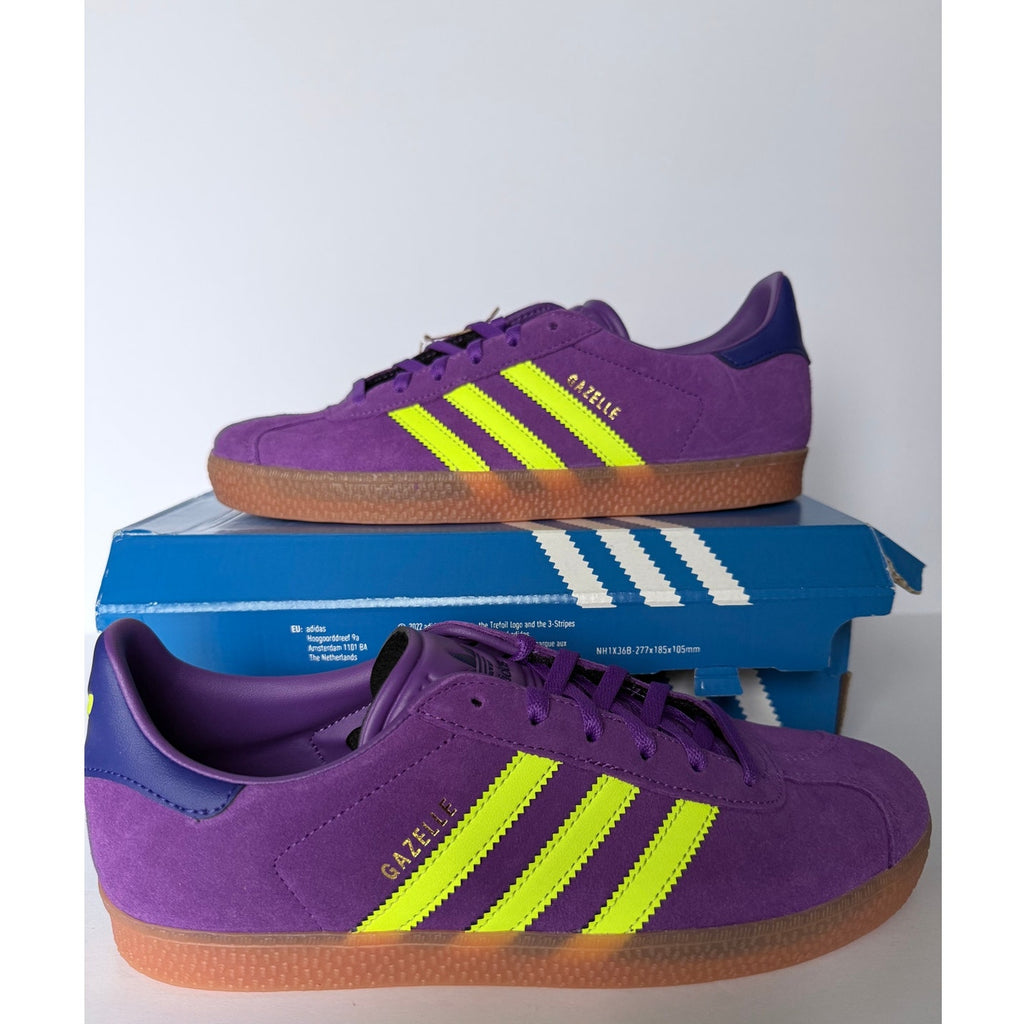 Adidas Gazelle J Active Purple Solar Yellow JP7126 Sz 6.5Y NWT