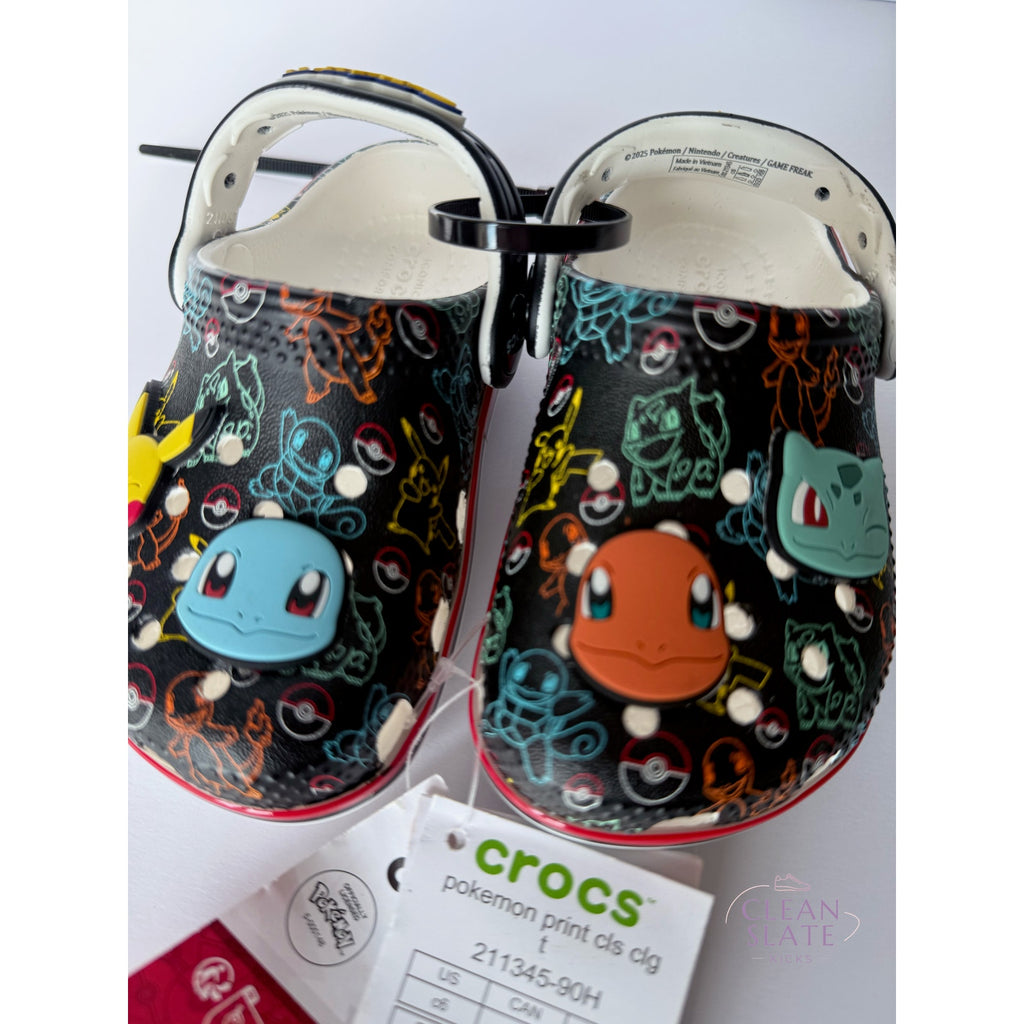 Crocs x Pokémon Print Classic Clog Toddler C6 211345-90H Black Multi NWT