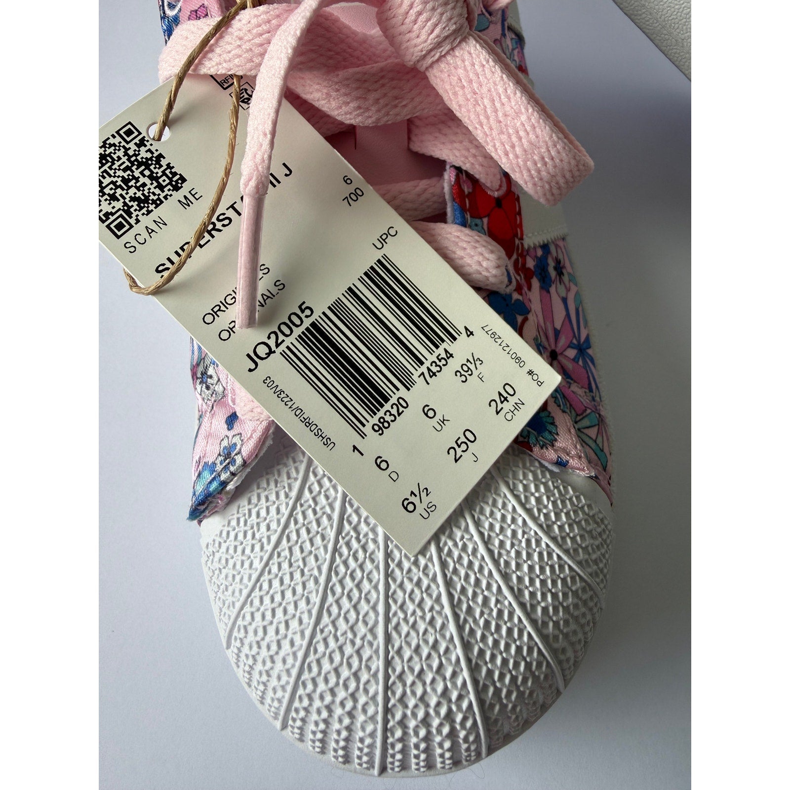 Adidas Superstar II J JQ2005 Pink Floral Print Girls 6.5Y / UK 6 EUR 39⅓ NWT