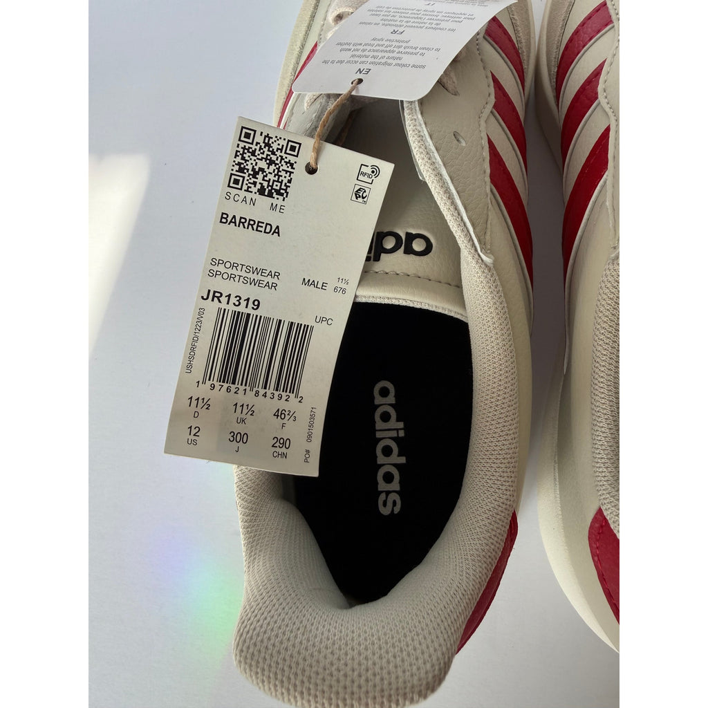 Adidas Barreda JR1319 Cream White Red Men's 12 / UK 11.5 / EUR 46.5 NIB