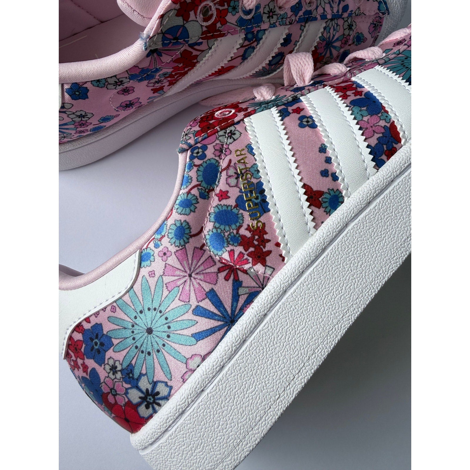 Adidas Superstar II J JQ2005 Pink Floral Print Girls 6.5Y / UK 6 EUR 39⅓ NWT