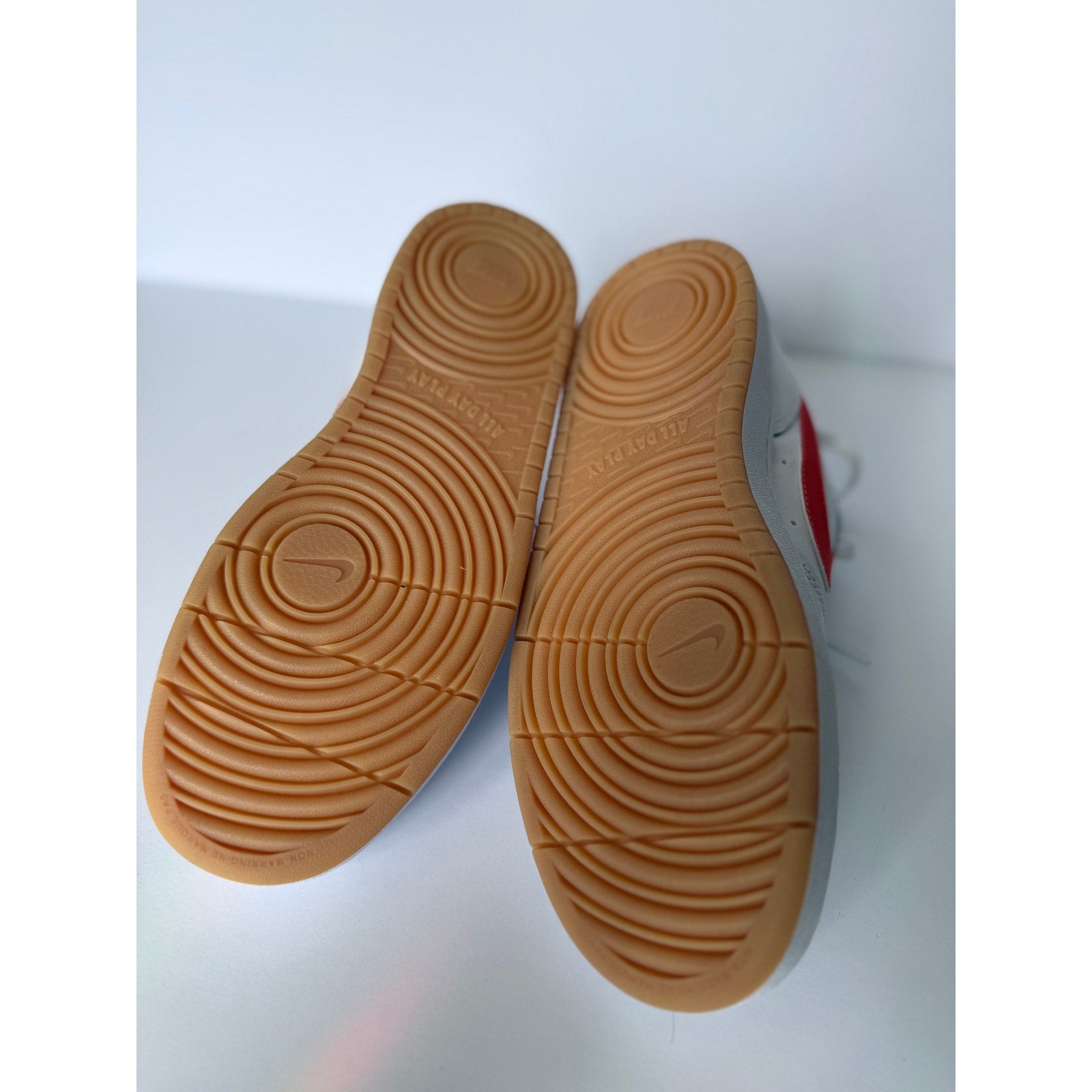 Nike Court Borough Low 2 GS BQ5448-114 White Orange Gum 6.5Y Women's 8 NWT