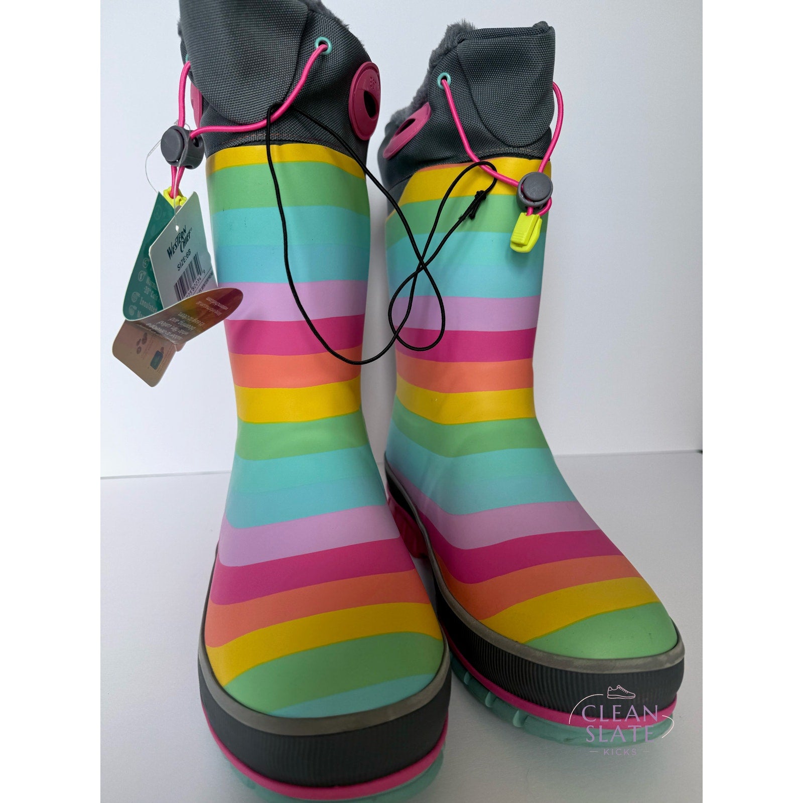 Western Chief Rainbow Rules Winterprene Boot Kids 6B Multi 24116293B NWT