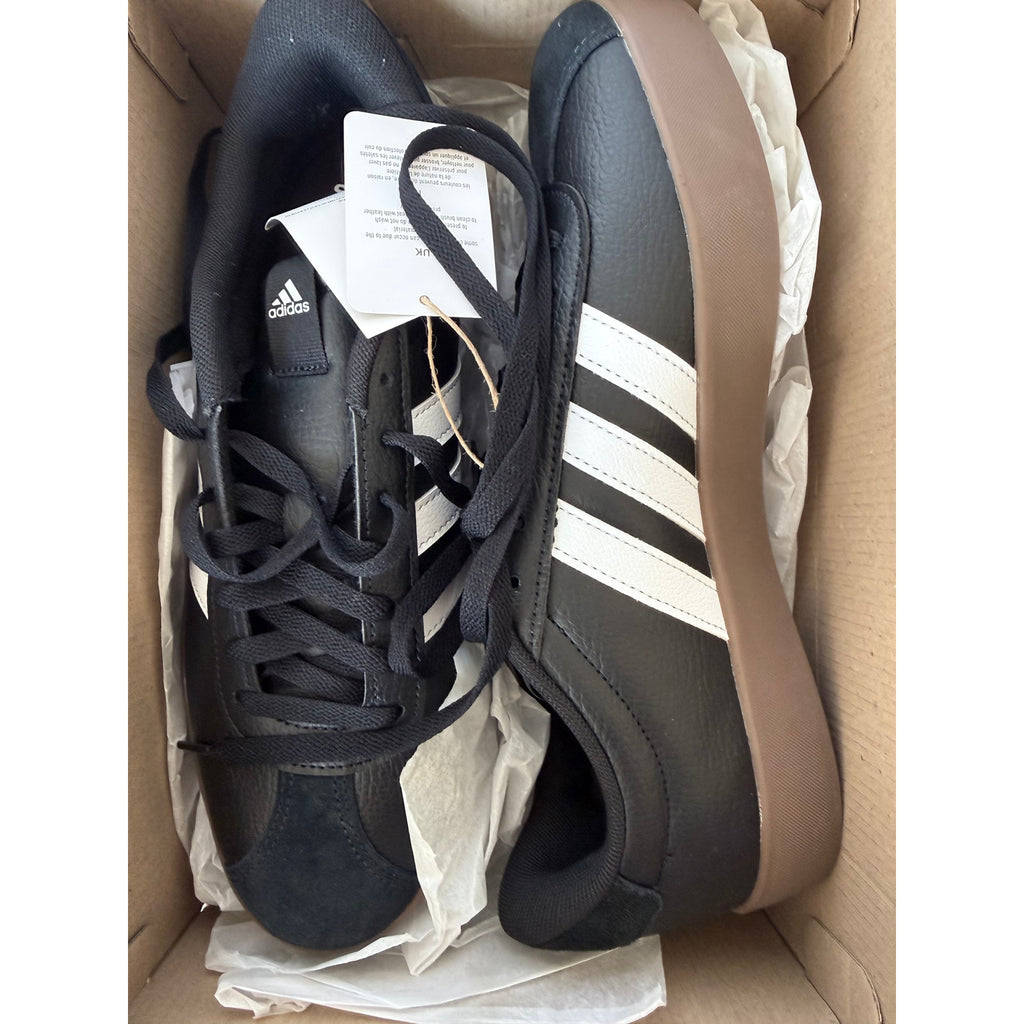 Adidas VL Court 3.0 Skate Men's 10 Black White Gum ID6286 NWT Skateboard