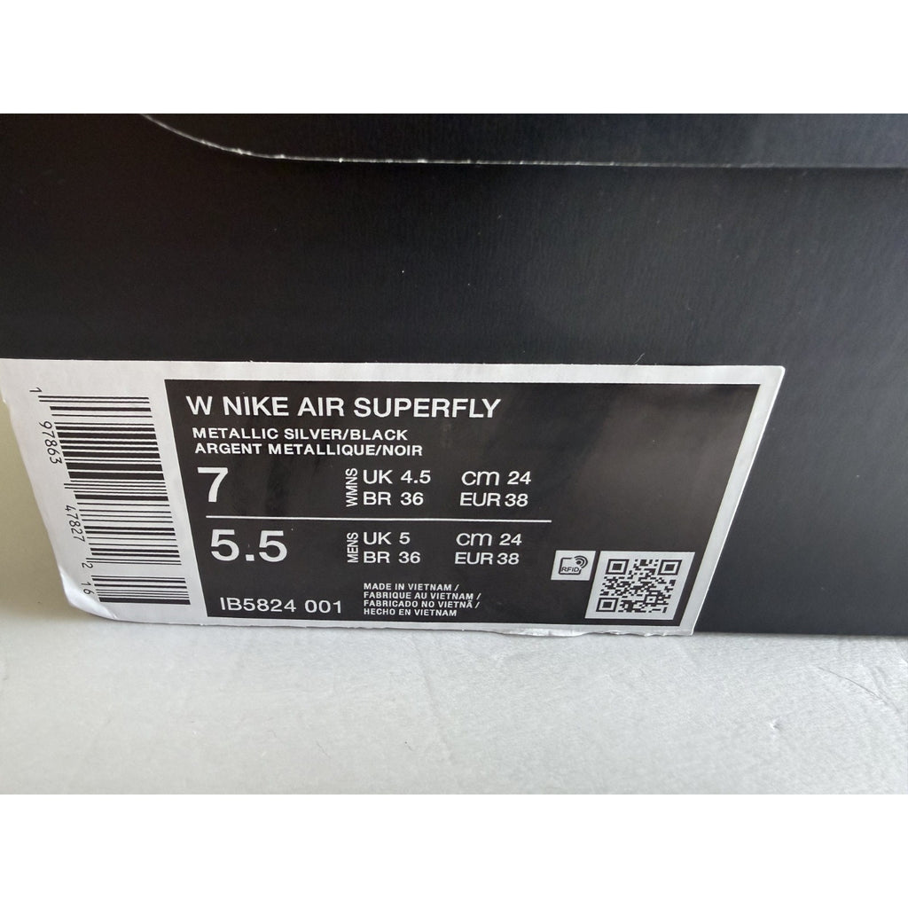 Nike W Air Superfly Metallic Silver Black IB5824-001 Womens 7 / UK 4.5 NIB