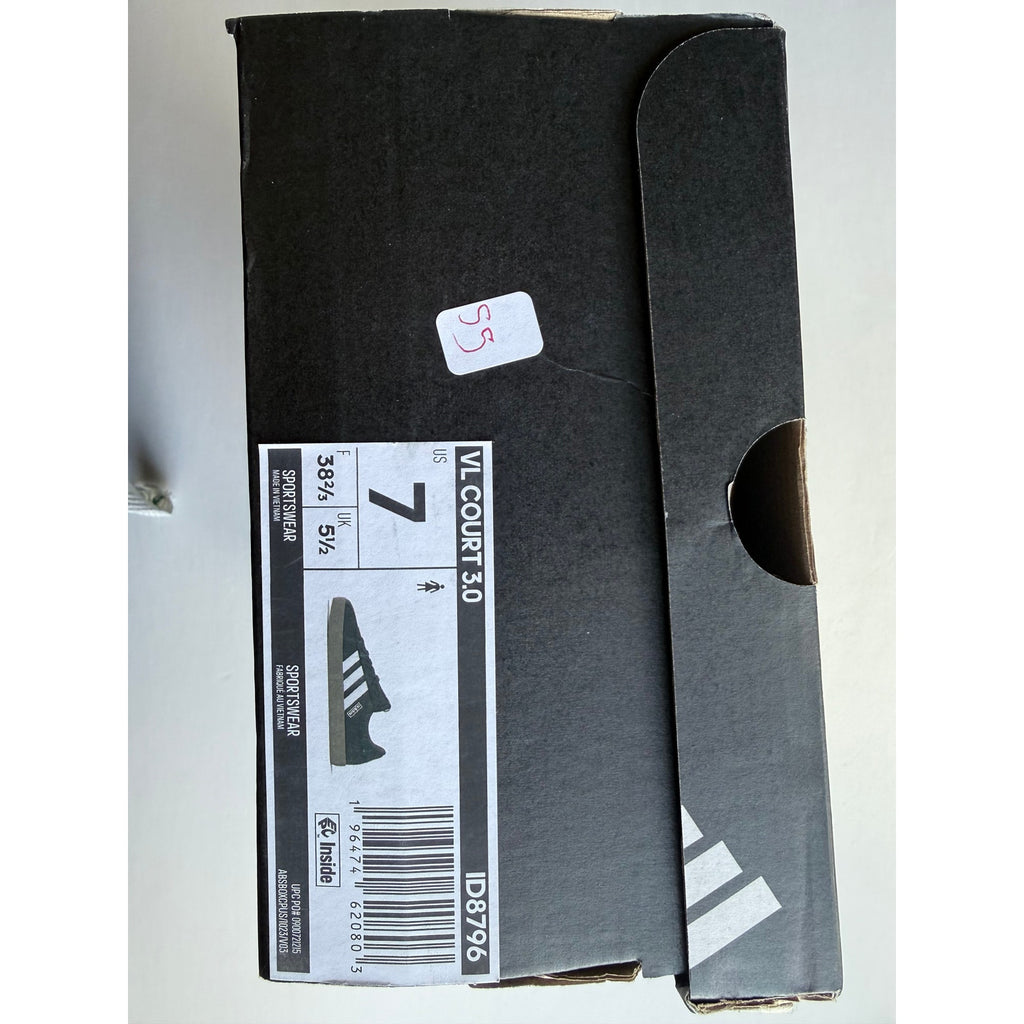 Adidas VL Court 3.0 ID8796 Black White Gum Women's 7 NWT