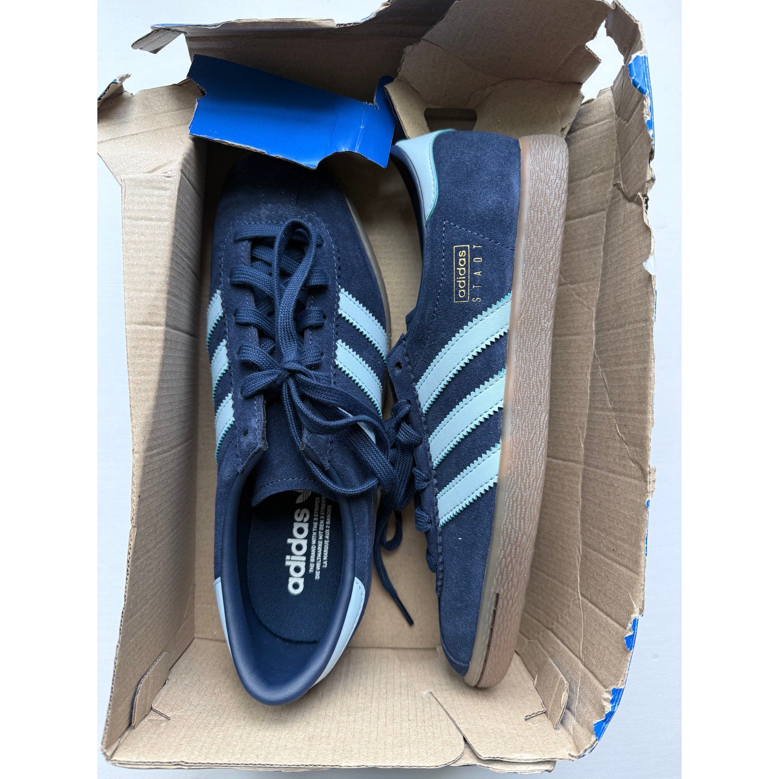 Adidas Stadt JQ9008 Night Indigo Clear Sky Gum Men's 8 / UK 7.5 New With Tags