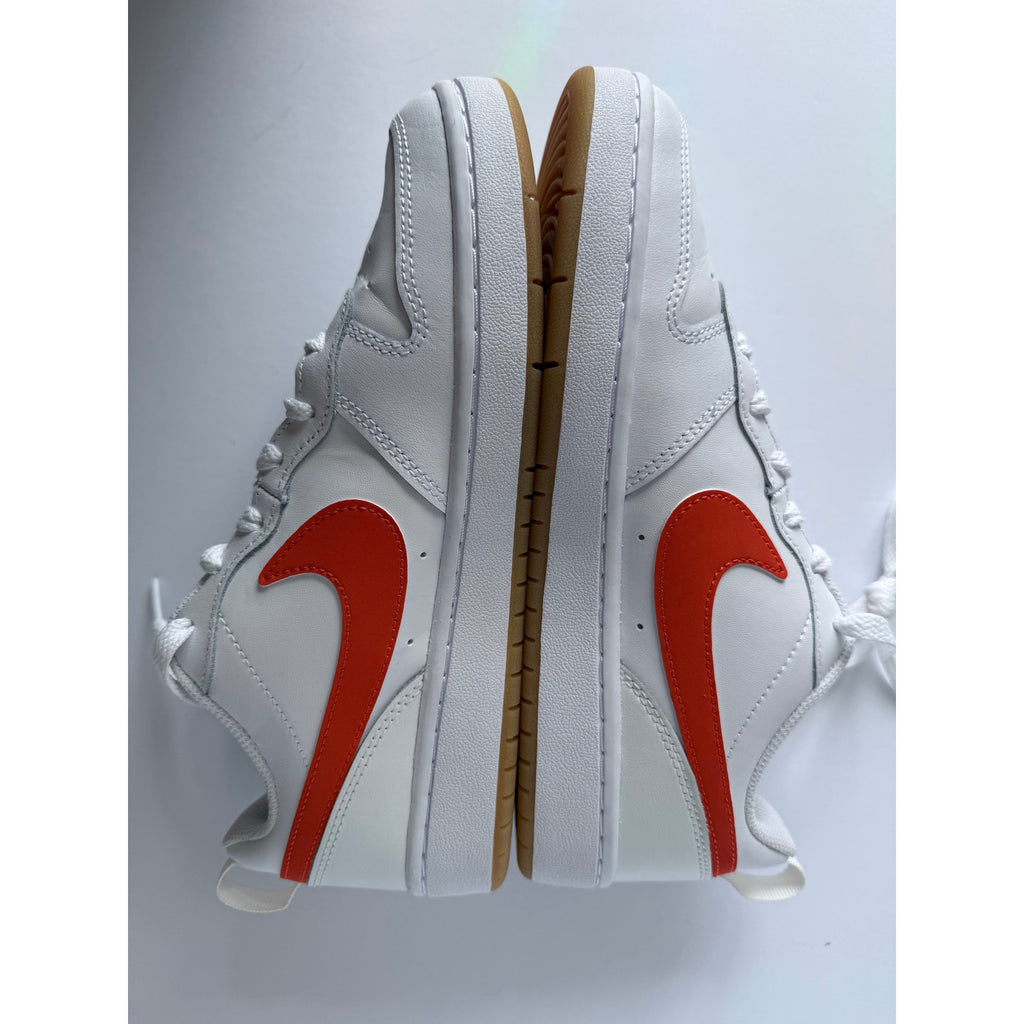 Nike Court Borough Low 2 GS BQ5448-114 White Orange Gum 6.5Y Women's 8 NWT