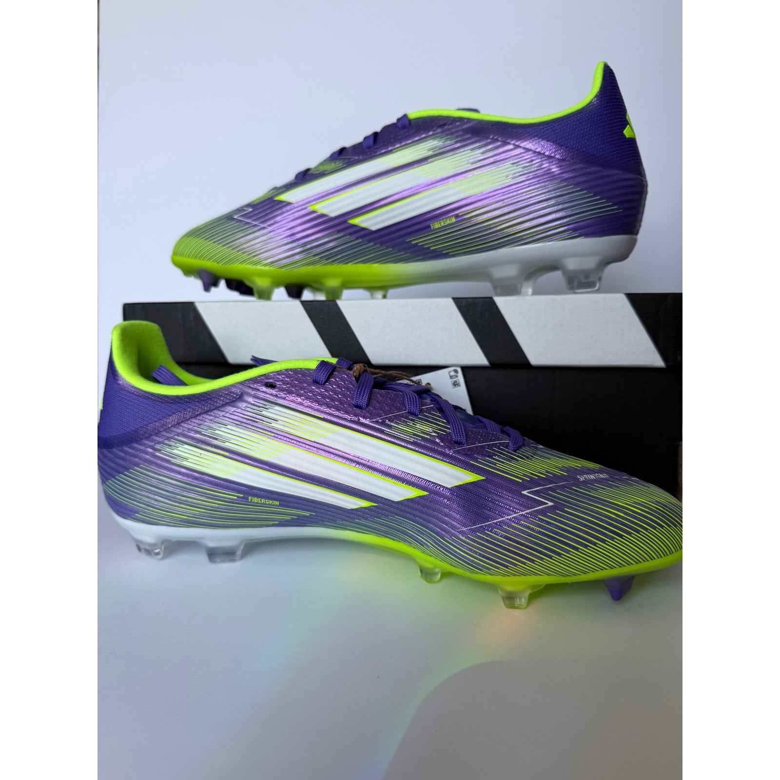 Adidas F50 League FG/MG JI0003 Purple Rush Lucid Lemon Men's 8.5 Women's 9.5