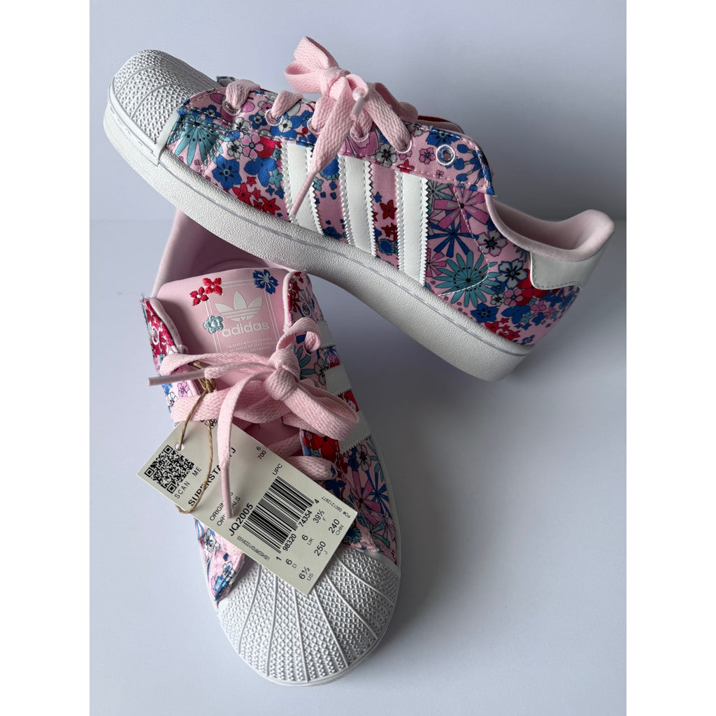 Adidas Superstar II J JQ2005 Pink Floral Print Girls 6.5Y / UK 6 EUR 39⅓ NWT