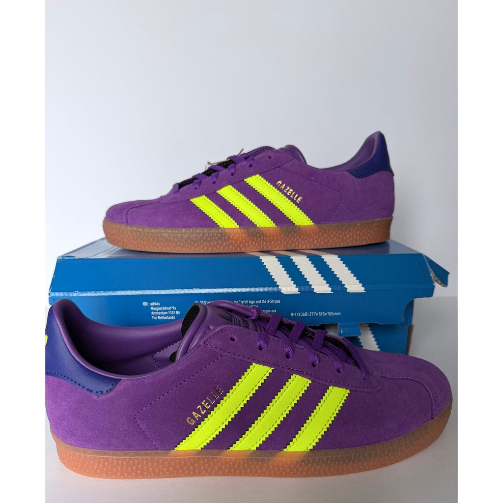 Adidas Gazelle J Active Purple Solar Yellow JP7126 Sz 6.5Y NWT