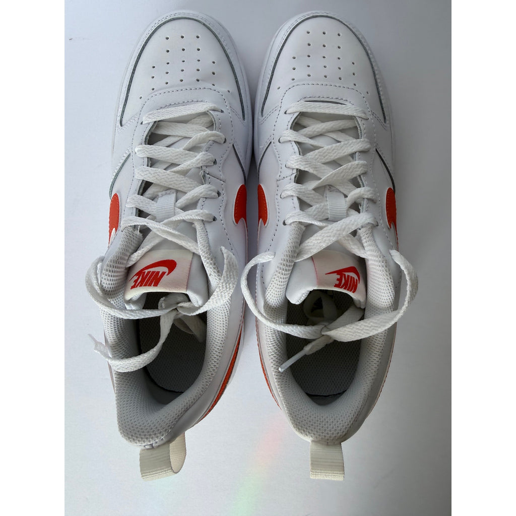 Nike Court Borough Low 2 GS BQ5448-114 White Orange Gum 6.5Y Women's 8 NWT