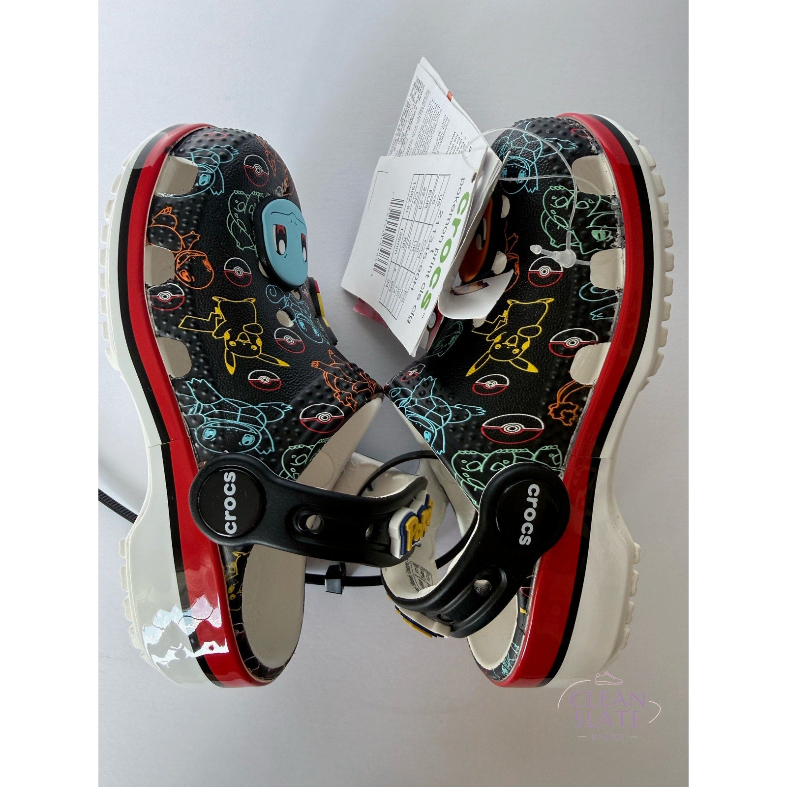 Crocs x Pokémon Print Classic Clog Toddler C6 211345-90H Black Multi NWT