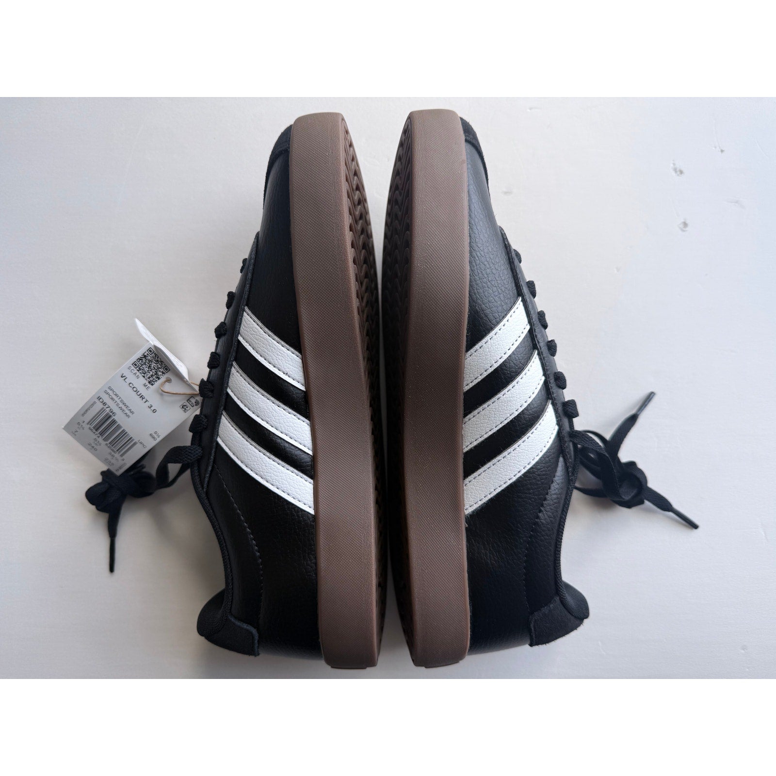 Adidas VL Court 3.0 ID8796 Black White Gum Women's 7 NWT