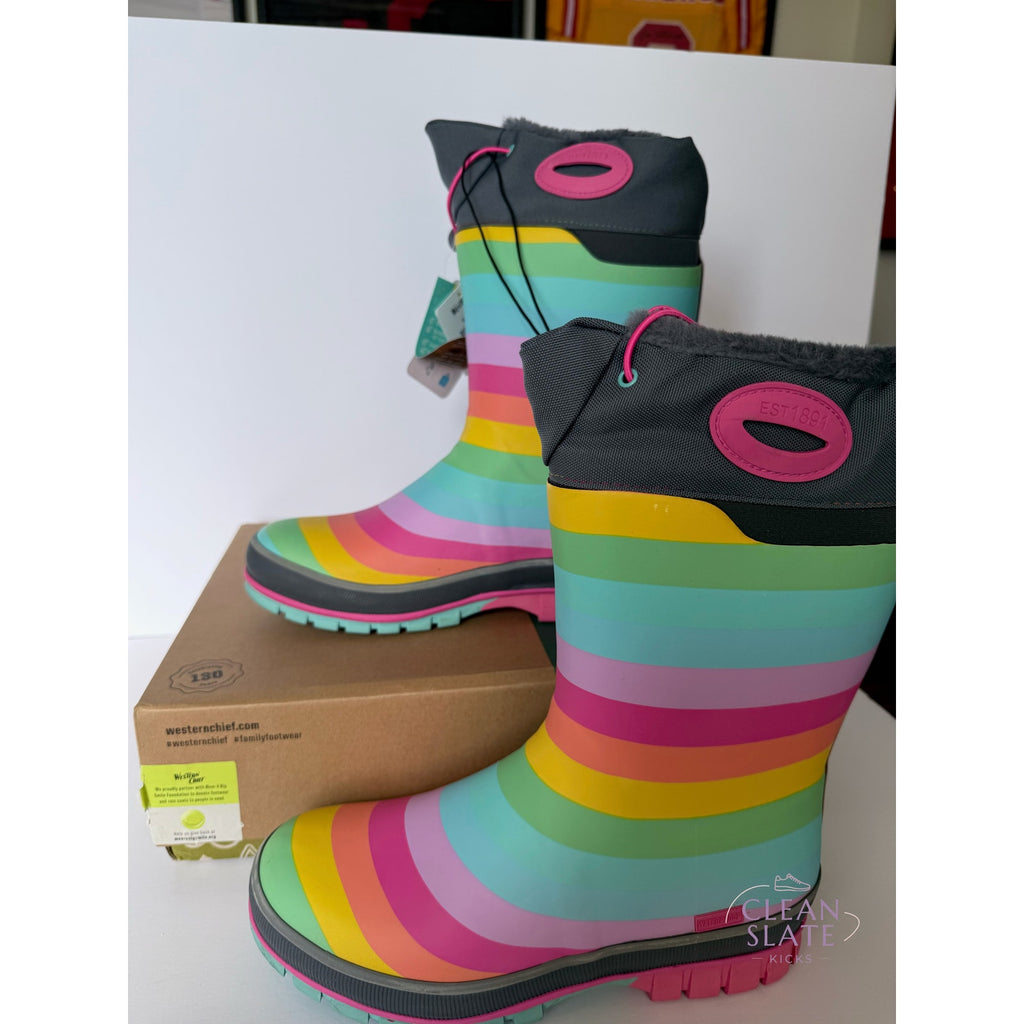 Western Chief Rainbow Rules Winterprene Boot Kids 6B Multi 24116293B NWT