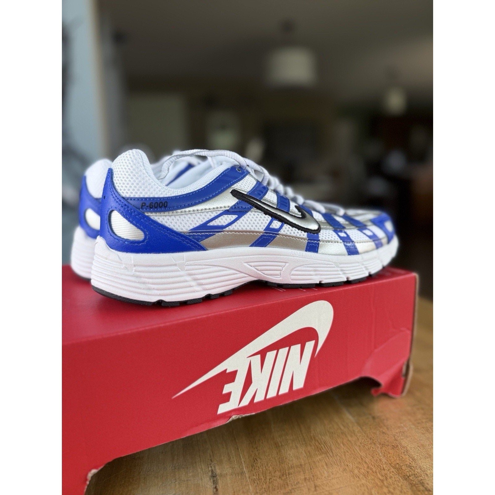 Nike P-6000 GS Racer Blue Metallic Silver White HV5064-402 Size 5Y / Women’s 6.5