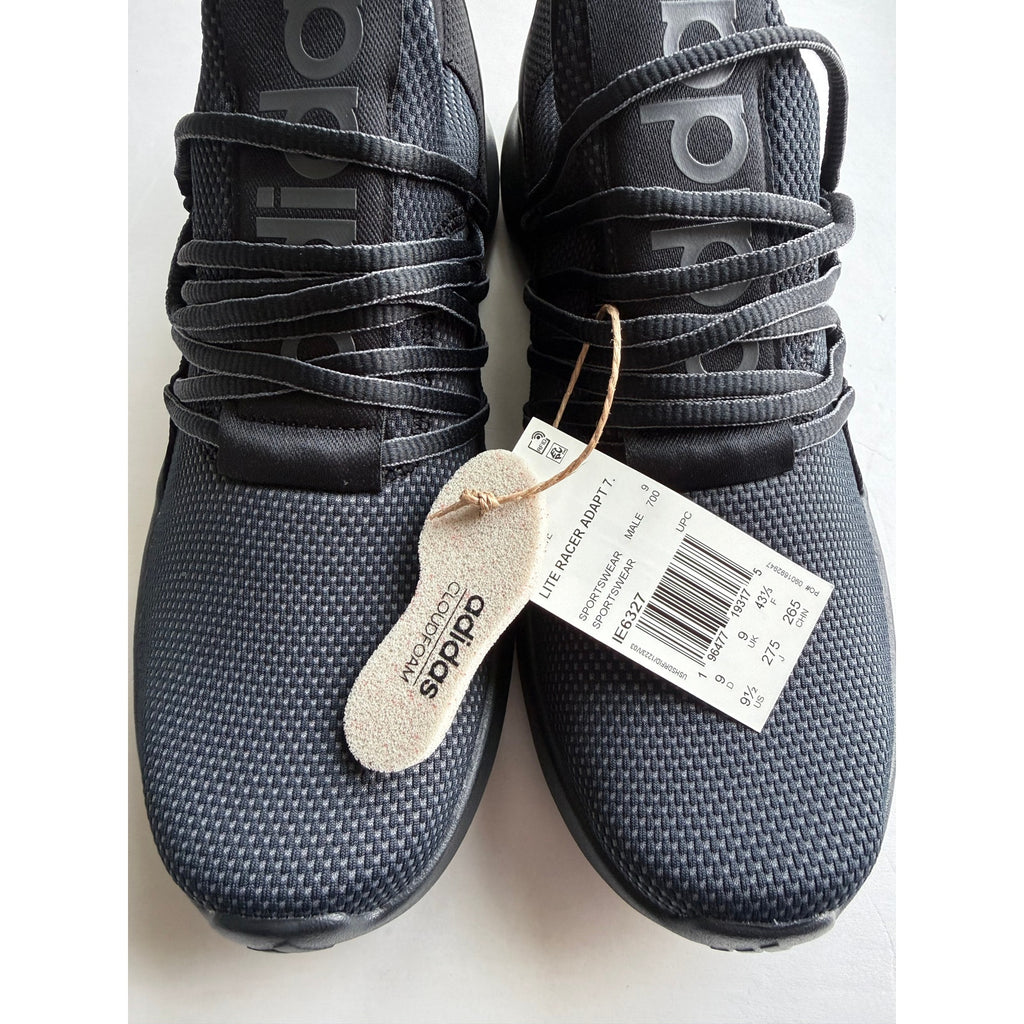 Adidas Lite Racer Adapt 7.0 IE6327 Triple Black Men's 9.5 New With Tags