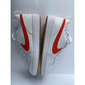 Nike Court Borough Low 2 GS BQ5448-114 White Orange Gum 6.5Y Women's 8 NWT