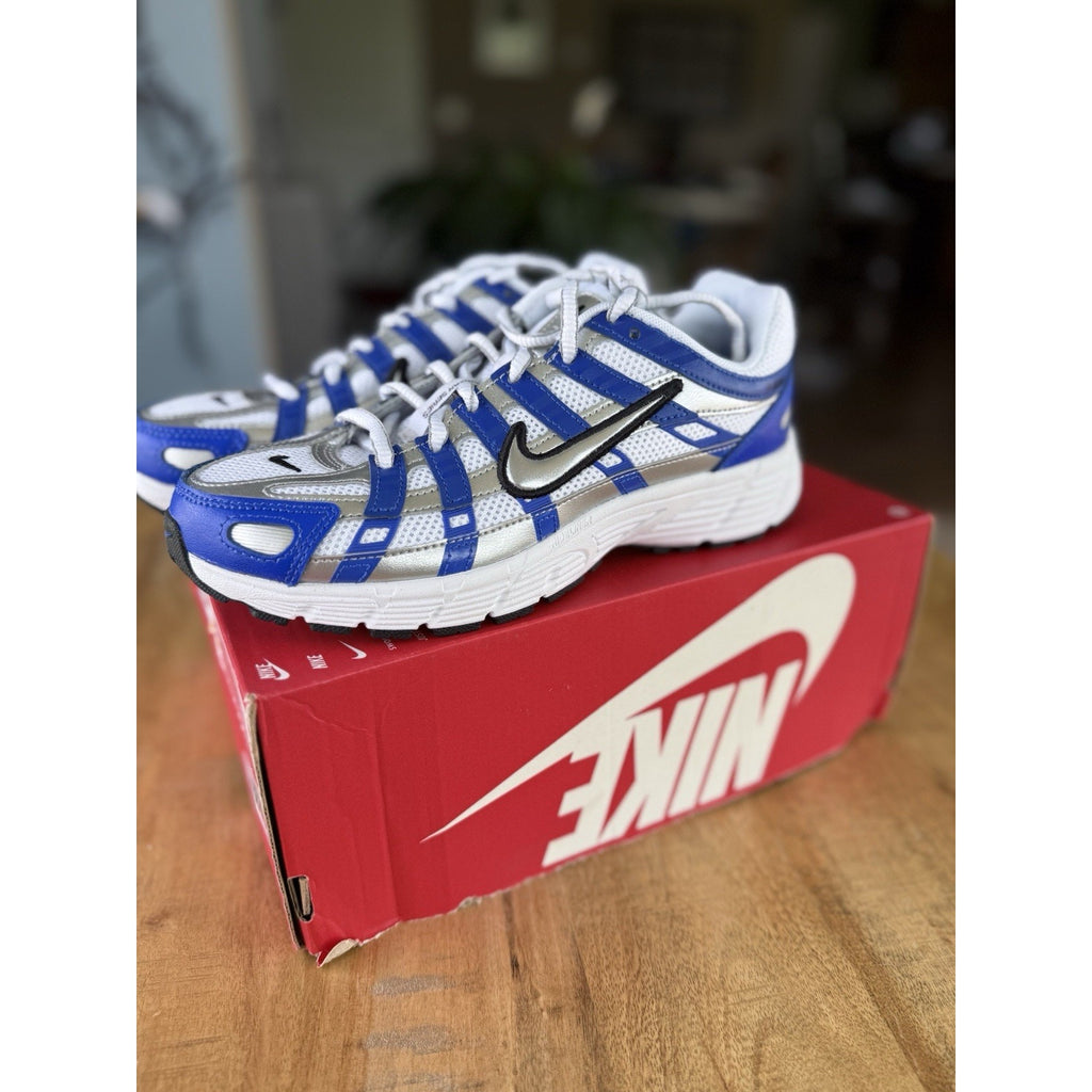 Nike P-6000 GS Racer Blue Metallic Silver White HV5064-402 Size 5Y / Women’s 6.5