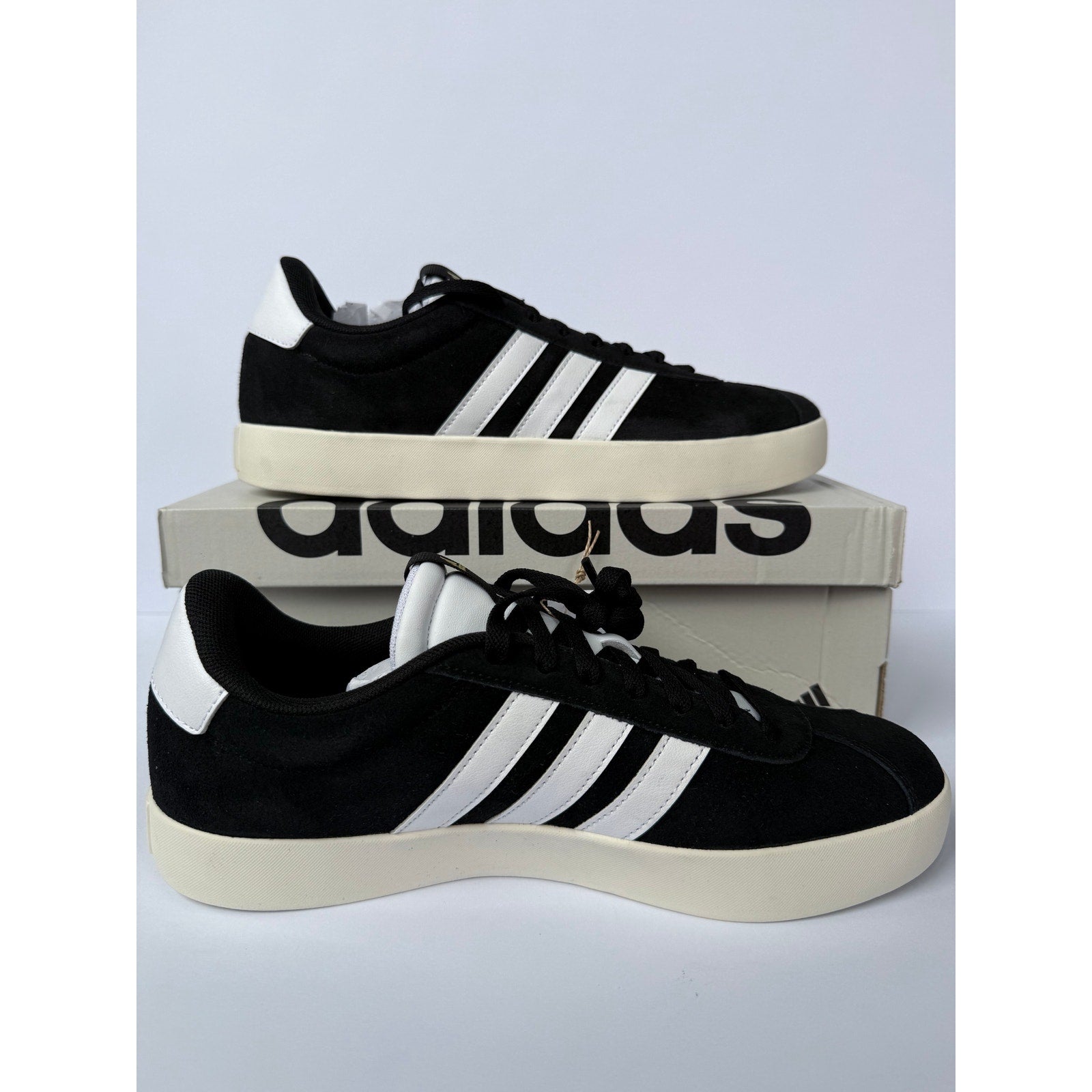 Adidas VL Court 3.0 Skate Black White Cream ID6279 Men 9.5 NWT