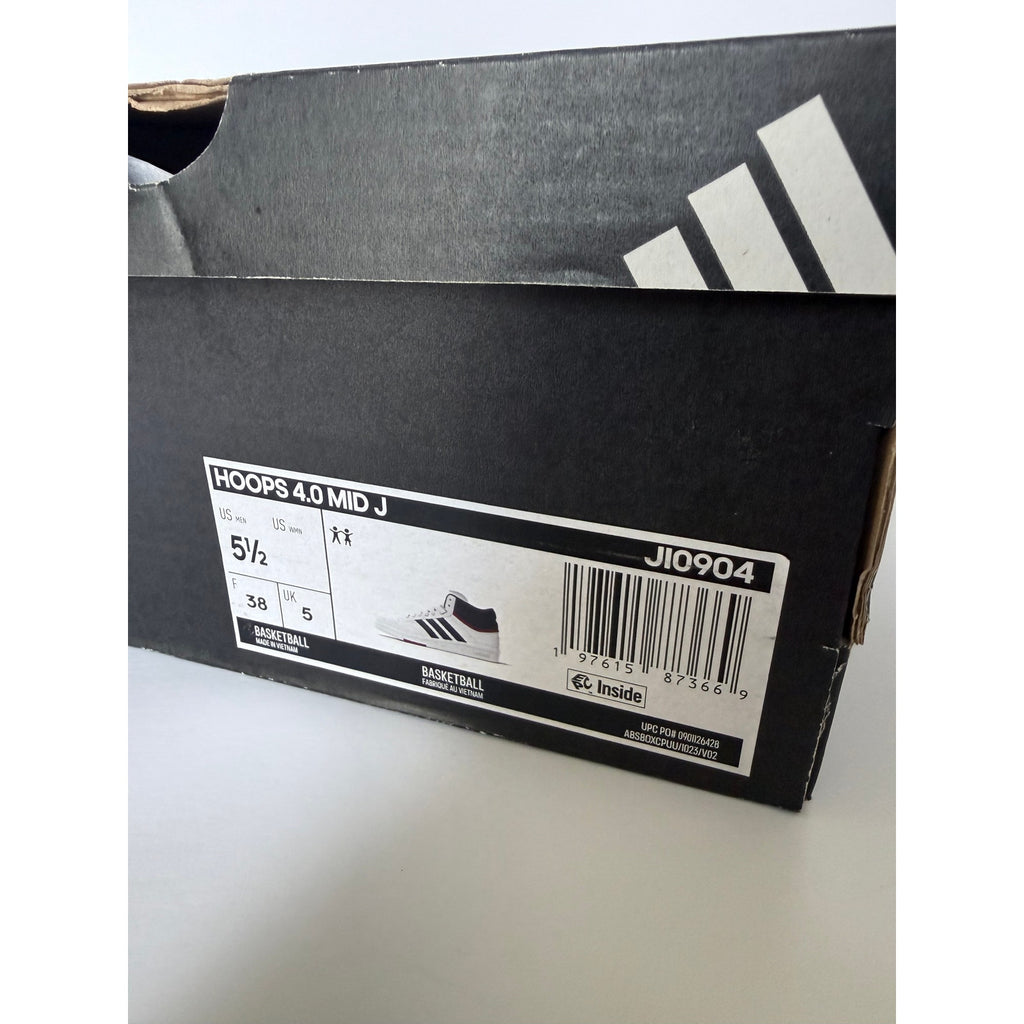Adidas Hoops 4.0 Mid J JI0904 White Navy Red Kids 5.5Y / UK 5 / EUR 38 NIB