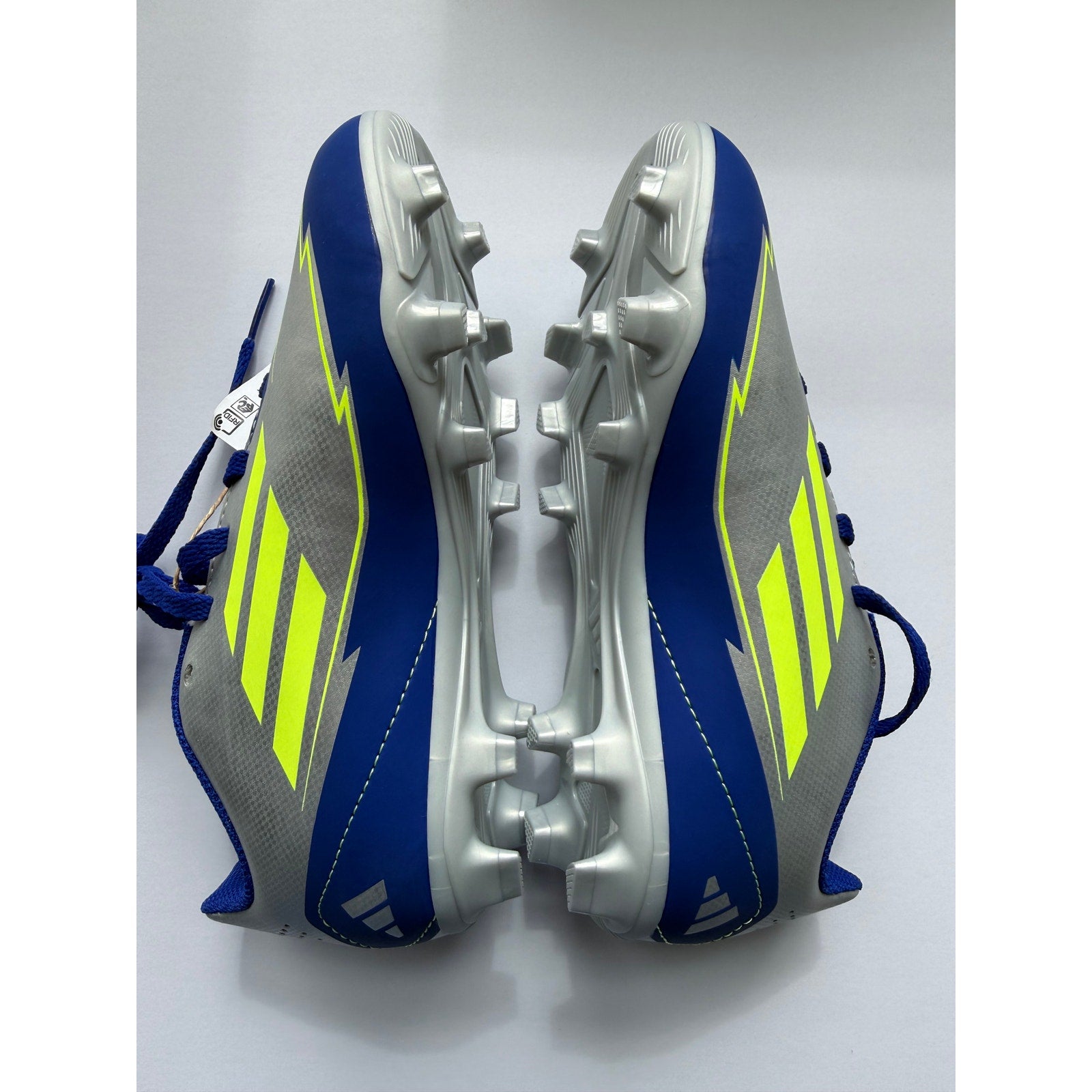 Adidas F50 Club FG/MG J Messi IH0926 Kids Size 1 Silver Blue Yellow NWT