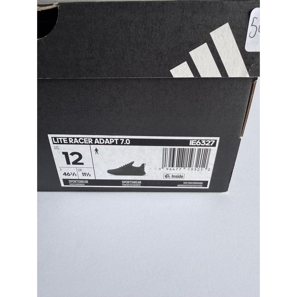 Adidas Lite Racer Adapt 7.0 IE6327 Black Men's 12 / UK 11.5 Slip-On NWT