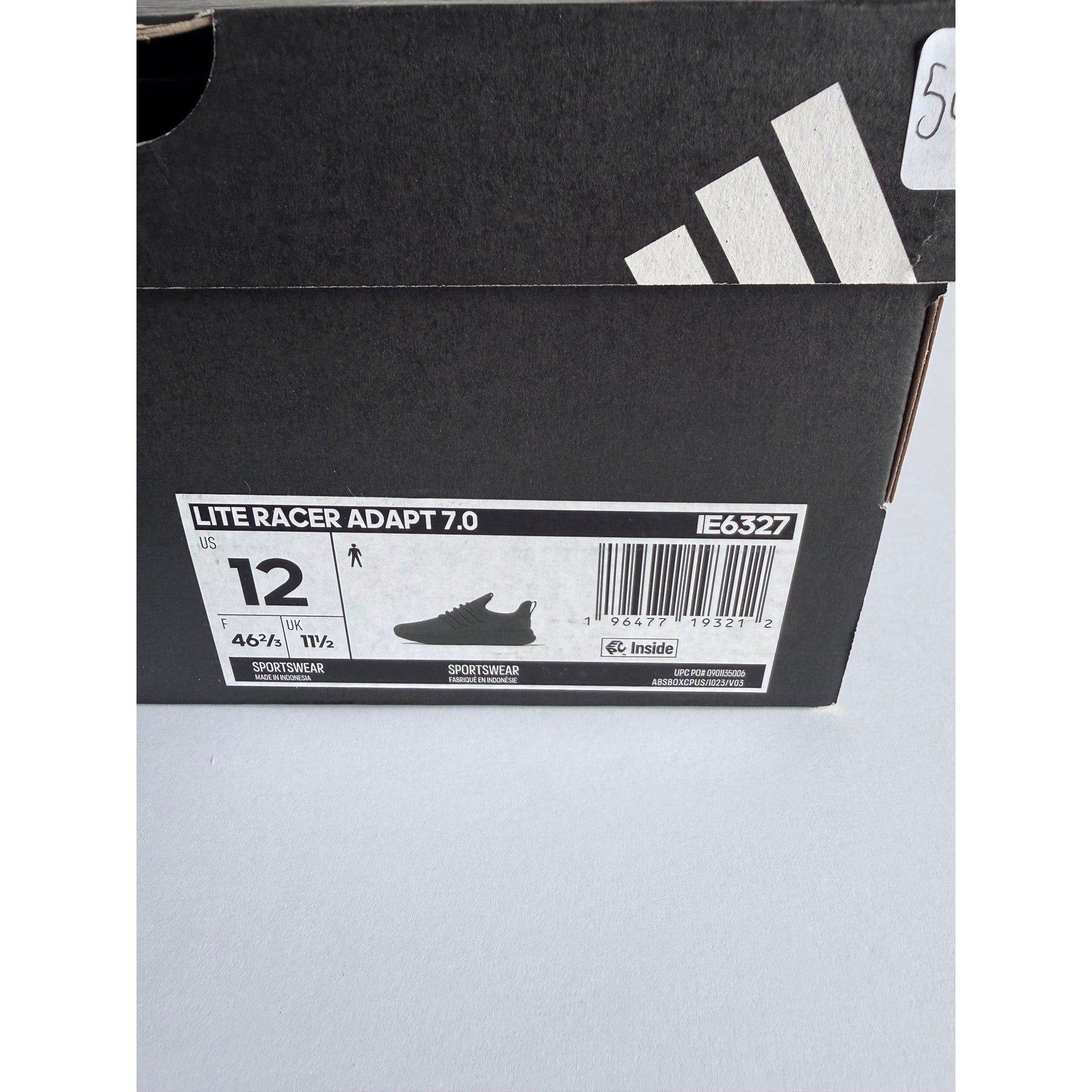 Adidas Lite Racer Adapt 7.0 IE6327 Black Men's 12 / UK 11.5 Slip-On NWT