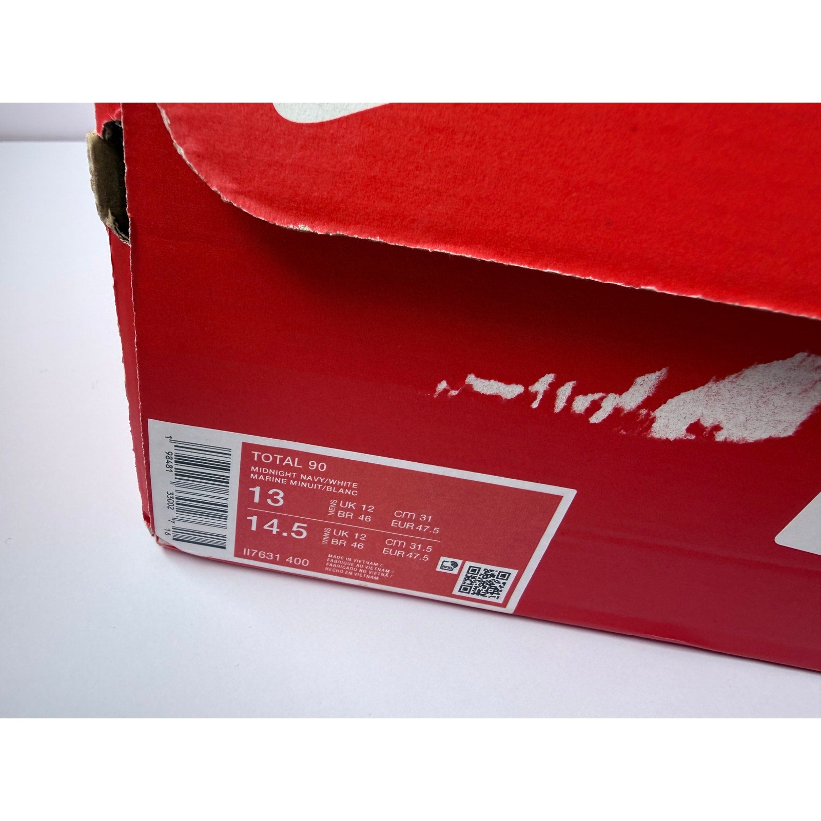 Nike Total 90 II7631-400 Midnight Navy Red White Men's 13 / UK 12 EUR 47.5 NIB