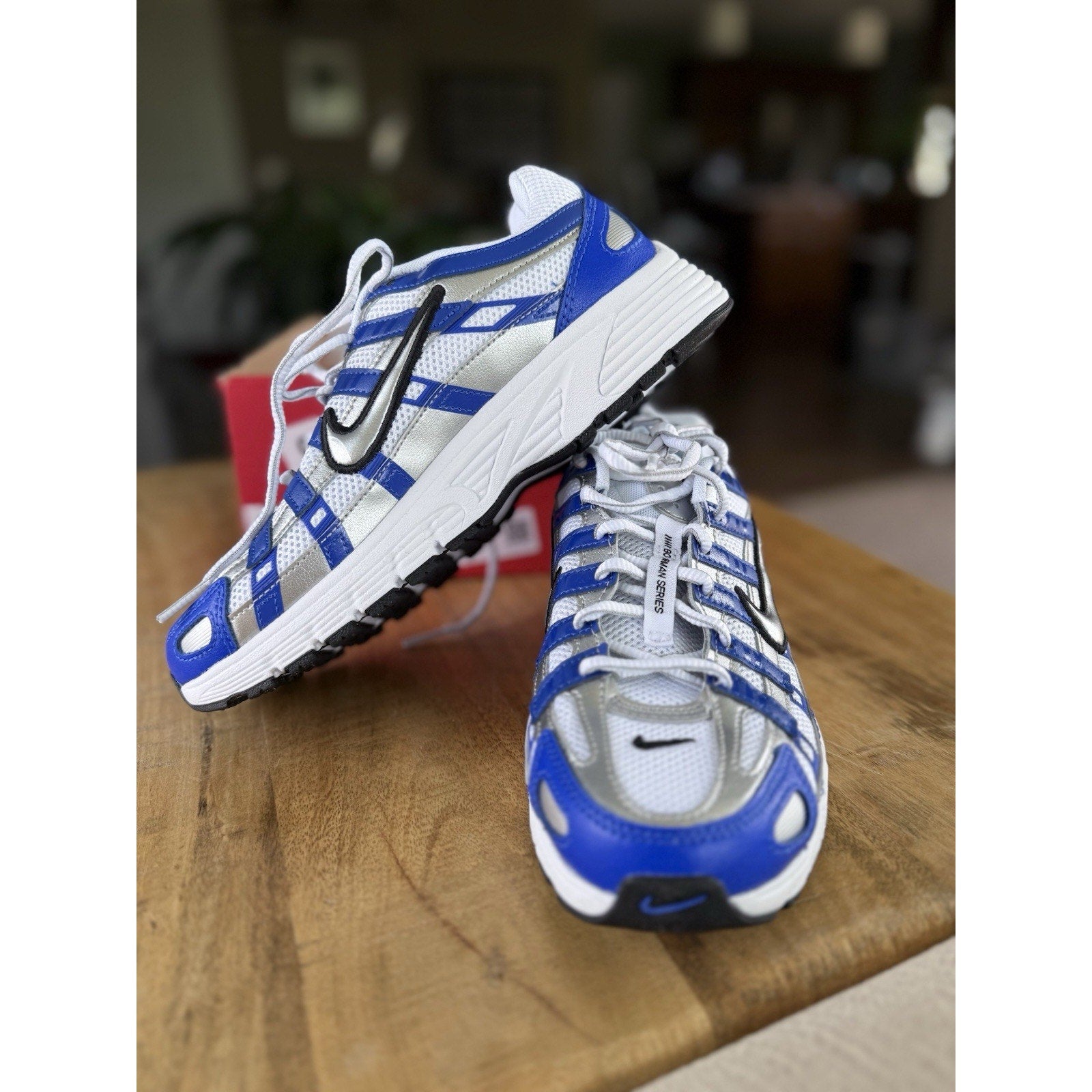 Nike P-6000 GS Racer Blue Metallic Silver White HV5064-402 Size 5Y / Women’s 6.5