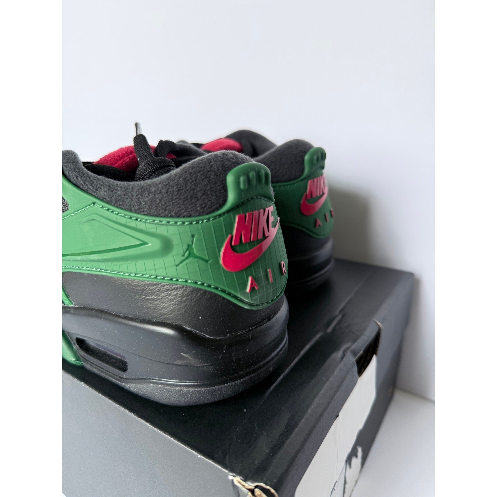 Air Jordan 4 RM GS Black Gorge Green 5.5Y FQ7938-003 Varsity Red NIB