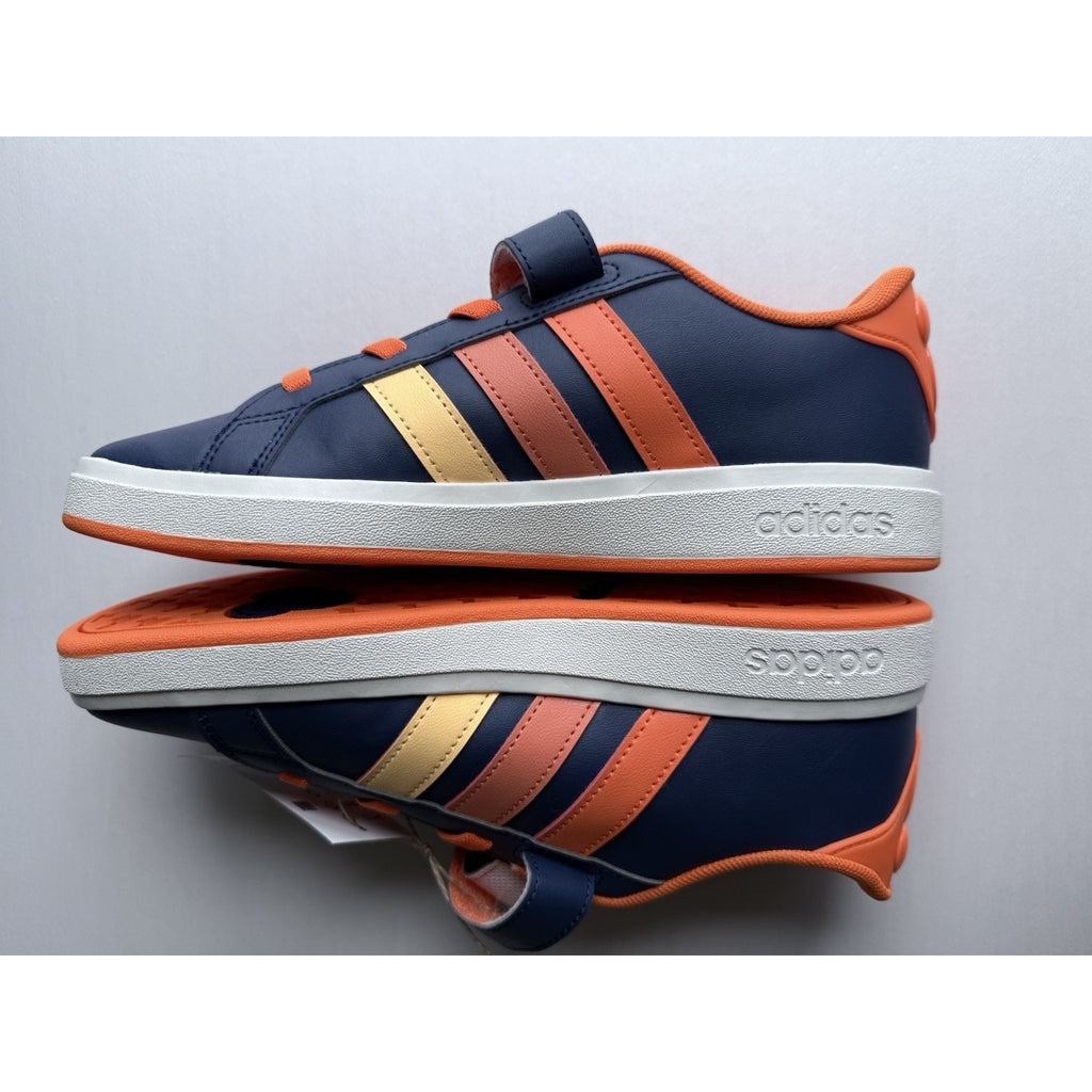 Disney x Adidas Grand Court Mickey EL K JS2345 Navy Orange Size 6K / Women’s 7.5
