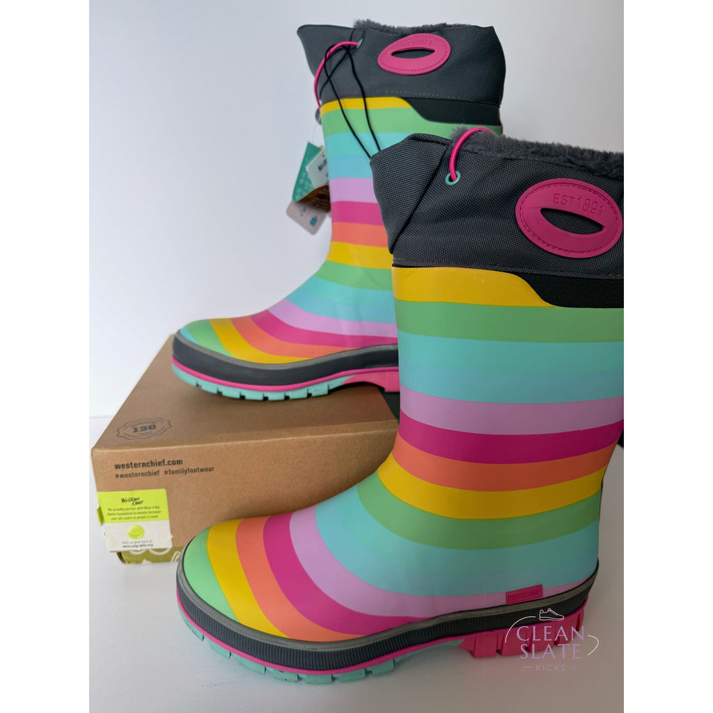 Western Chief Rainbow Rules Winterprene Boot Kids 6B Multi 24116293B NWT