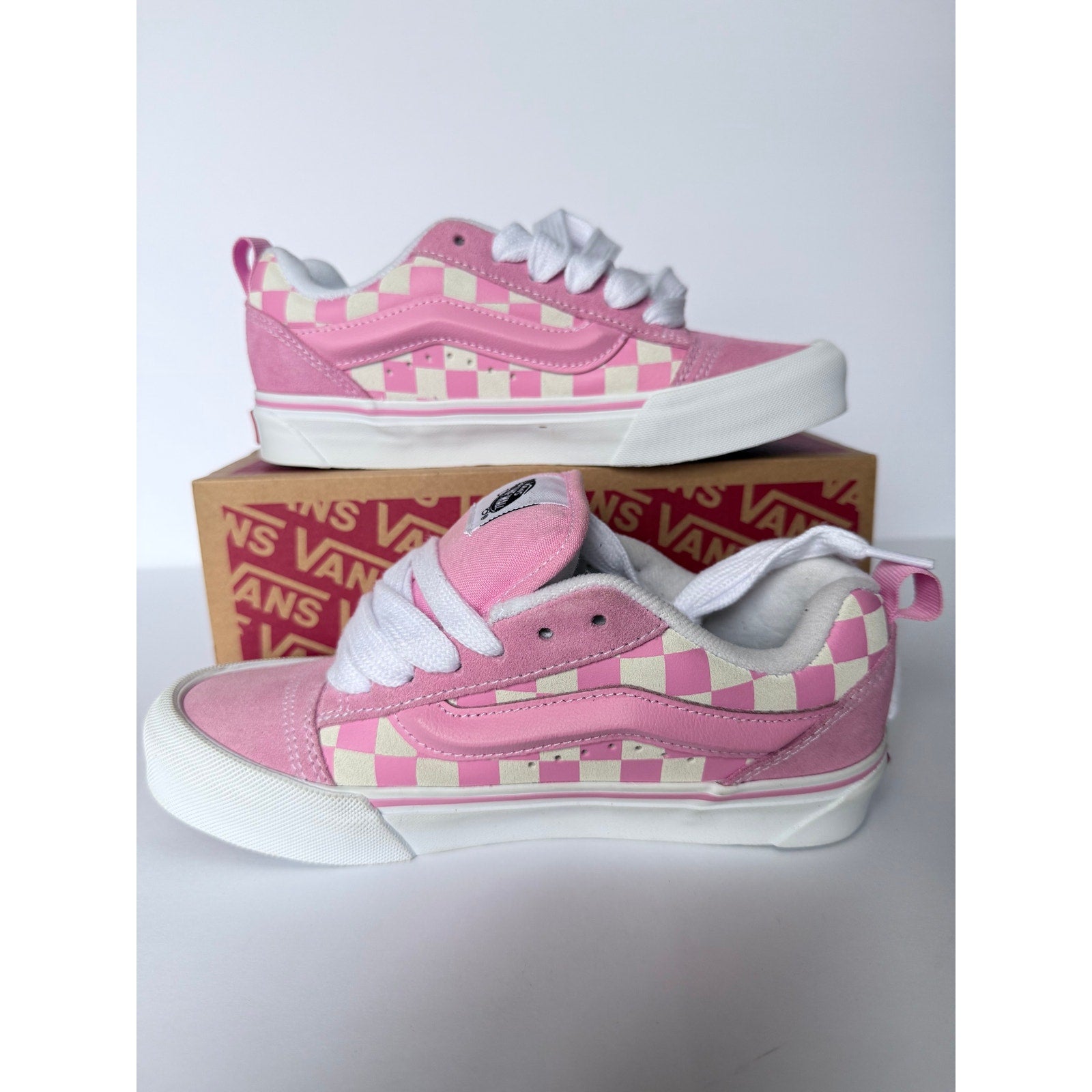 Vans Knu Skool Checkerboard Prism Pink VN000D222W0 W6/M4.5 NIB