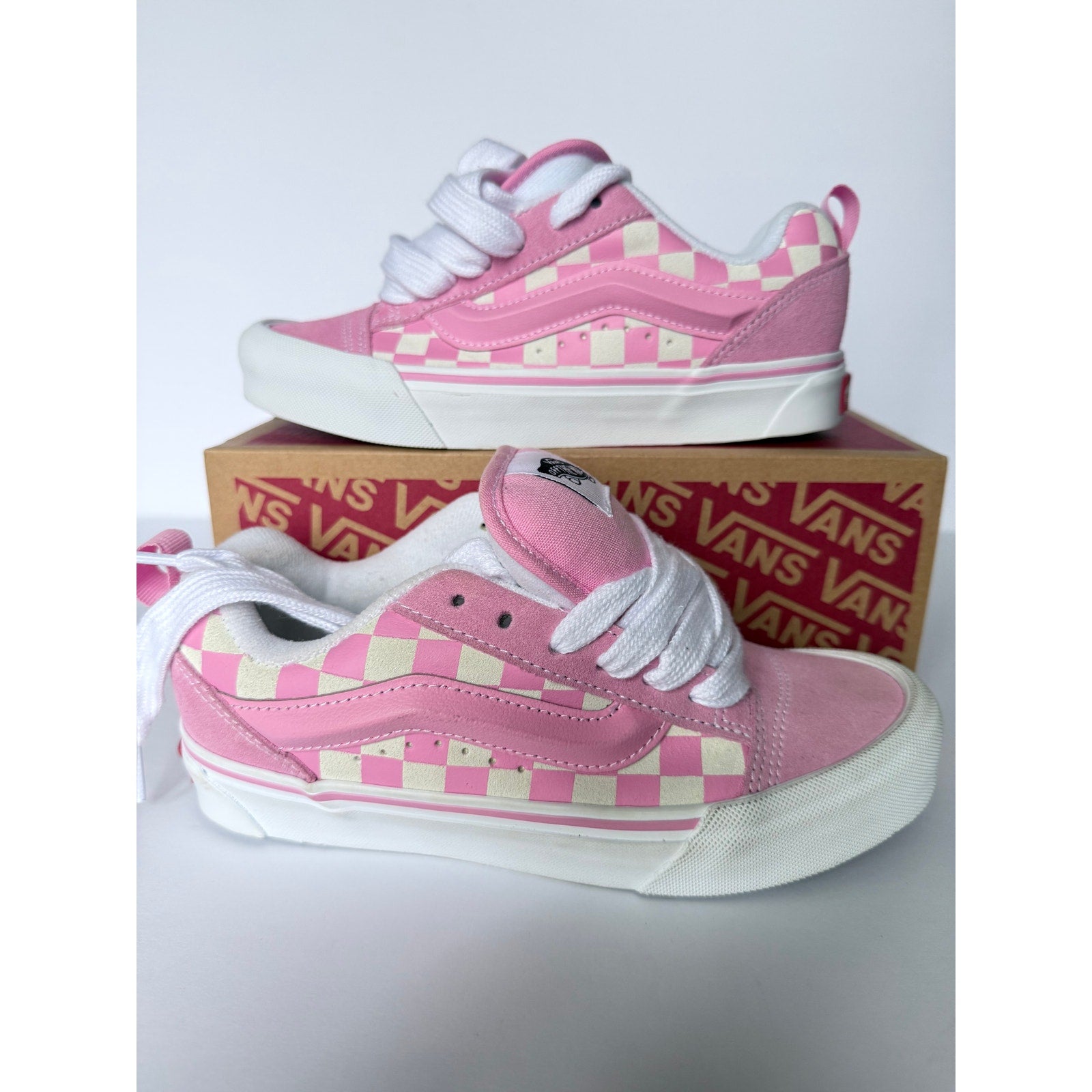 Vans Knu Skool Checkerboard Prism Pink VN000D222W0 W6/M4.5 NIB