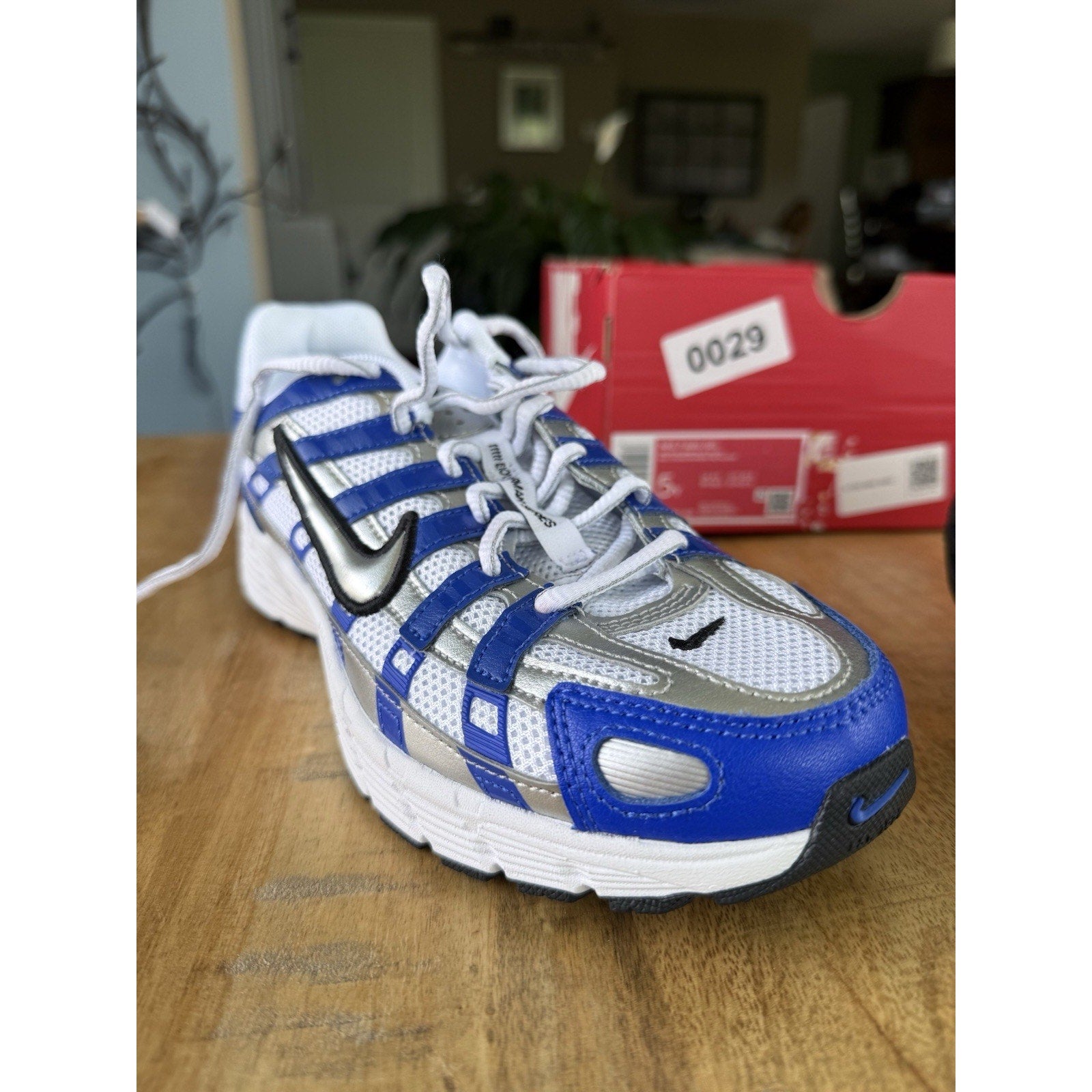 Nike P-6000 GS Racer Blue Metallic Silver White HV5064-402 Size 5Y / Women’s 6.5