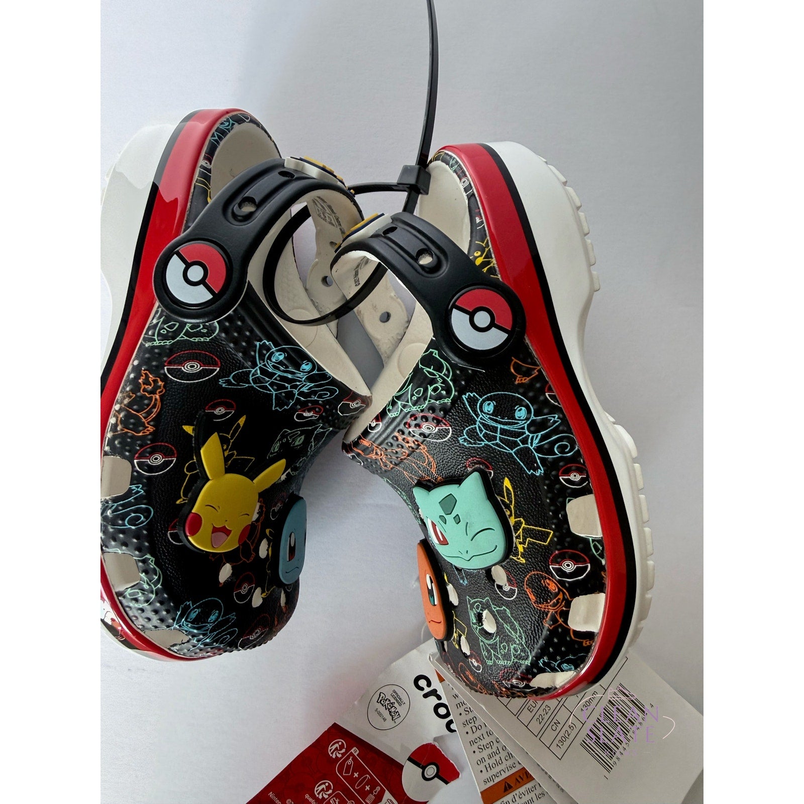 Crocs x Pokémon Print Classic Clog Toddler C6 211345-90H Black Multi NWT