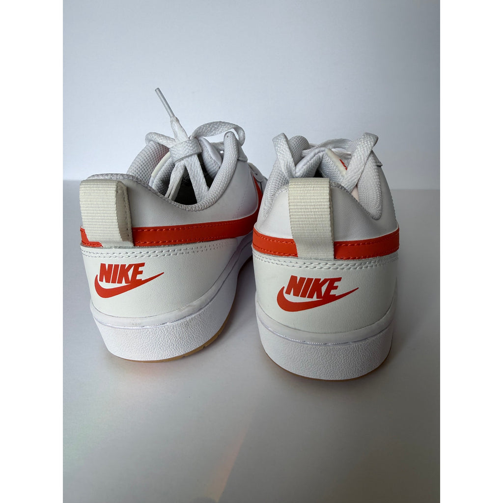 Nike Court Borough Low 2 GS BQ5448-114 White Orange Gum 6.5Y Women's 8 NWT
