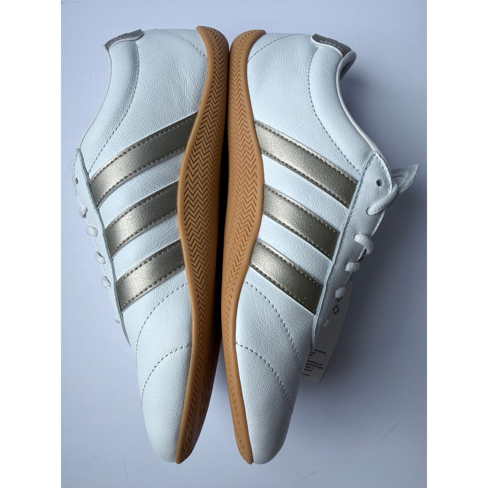 didas Grand Court Lo Women's 6.5 / UK 5 EUR 38 White Gold Metallic Gum NWT